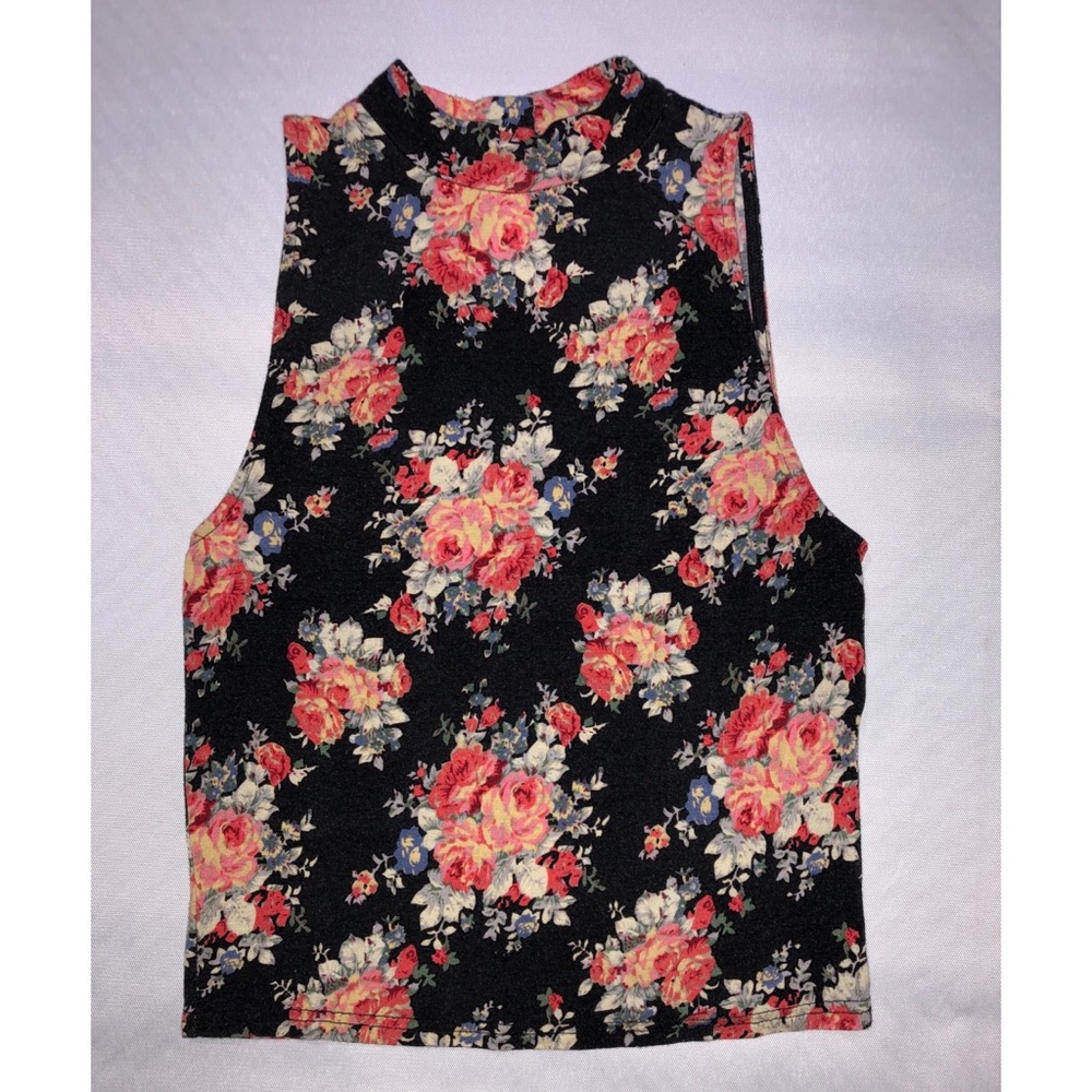 Floral Turtleneck Crop Top